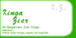 kinga zier business card